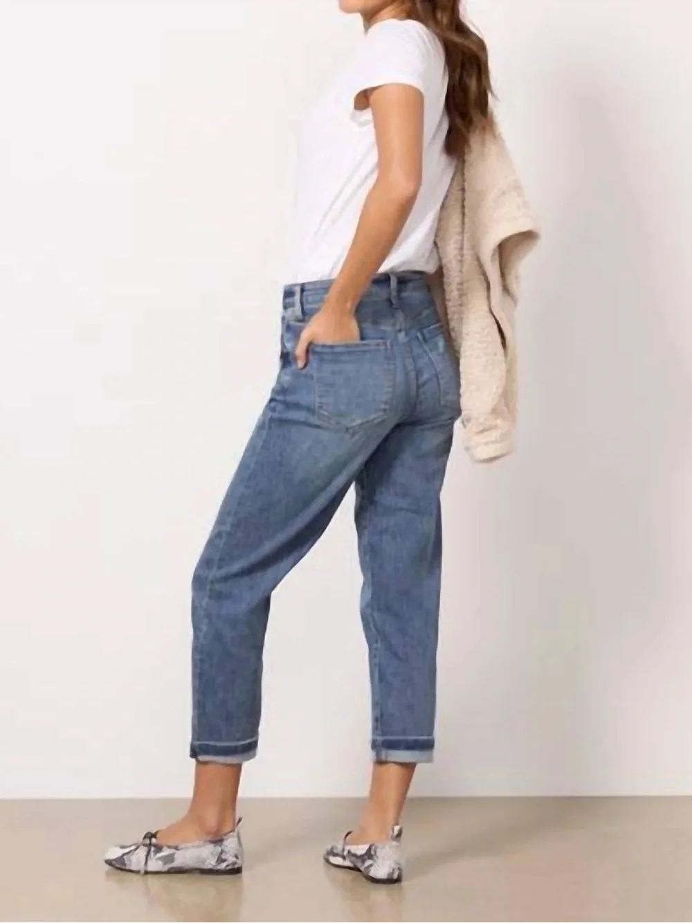 KUT FROM THE KLOTH Sienna Baggy Boyfriend Crop Jean in Passion Wash
